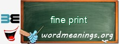 WordMeaning blackboard for fine print